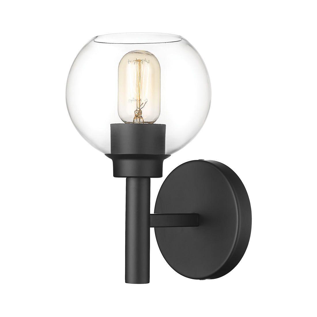 Sutton Bath Wall Light in Matte Black.