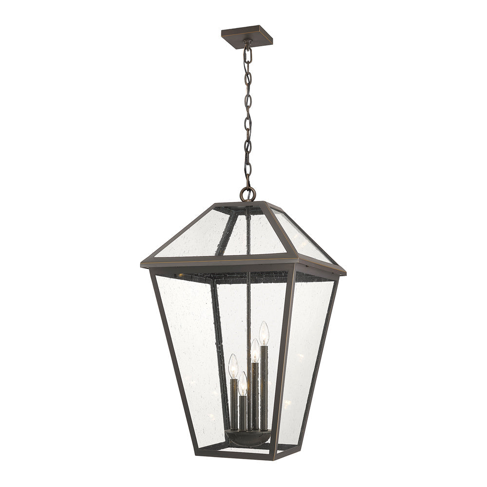Talbot Outdoor Pendant Light in Oil Rubbed Bronze (32.25-Inch).