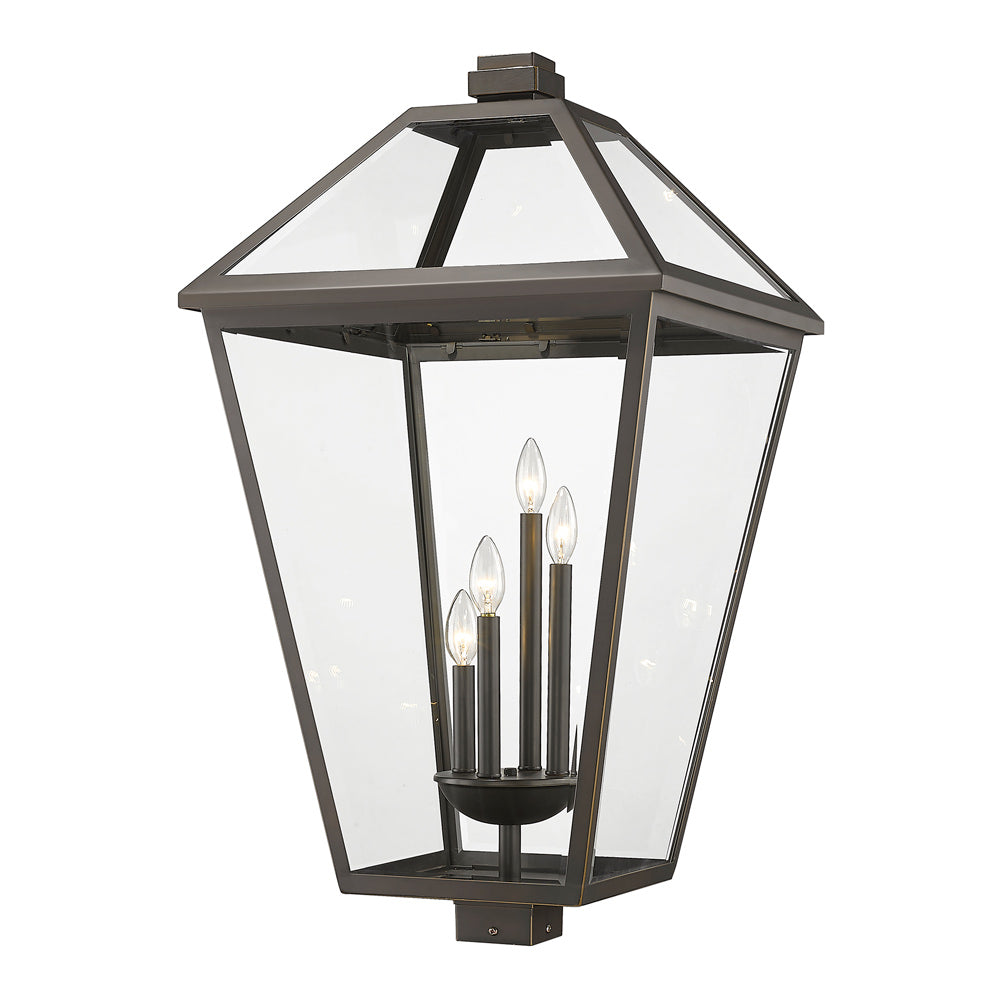 Talbot Outdoor Square Post Light in Oil Rubbed Bronze (34.13-Inch).