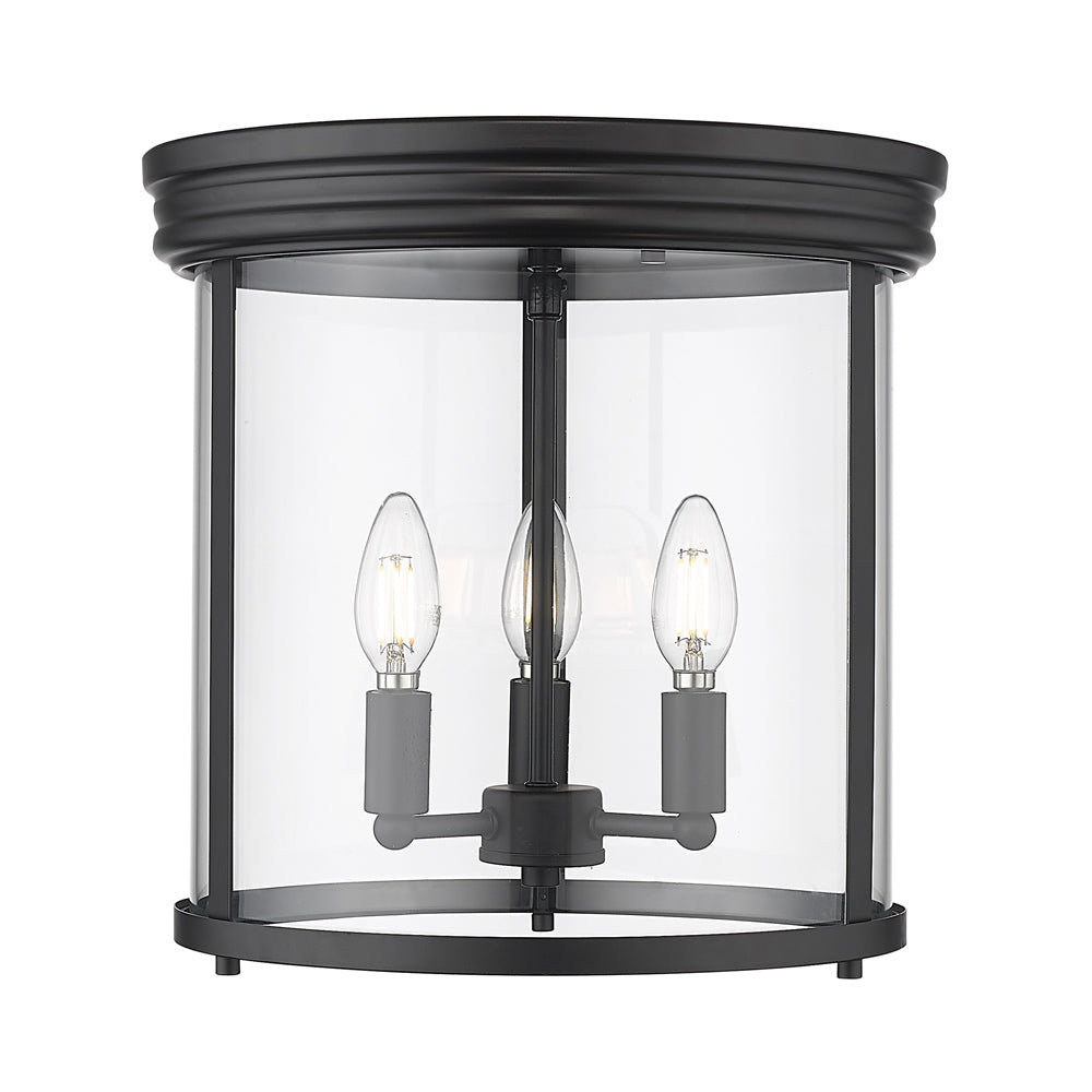 Thayer Flush Mount Ceiling Light in Matte Black (3-Light).