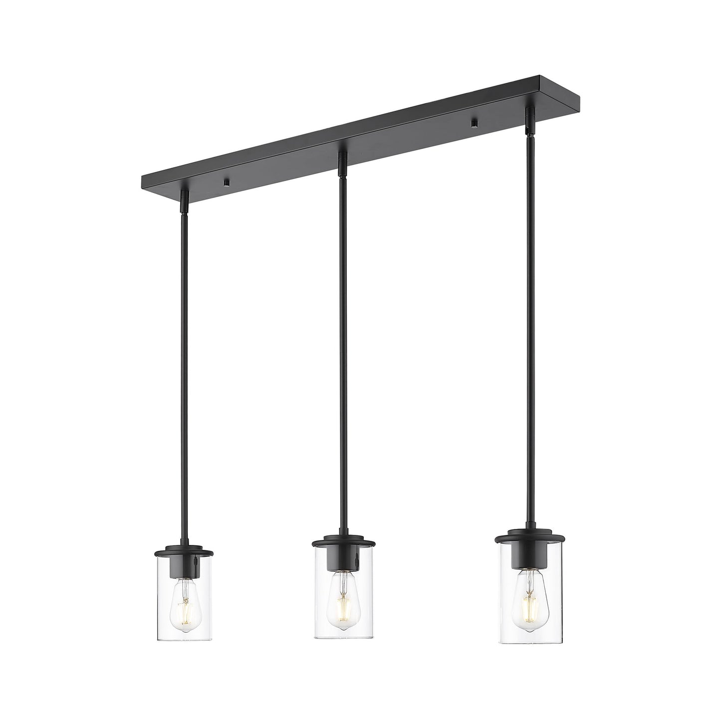 Thayer Linear Pendant Light in Matte Black.