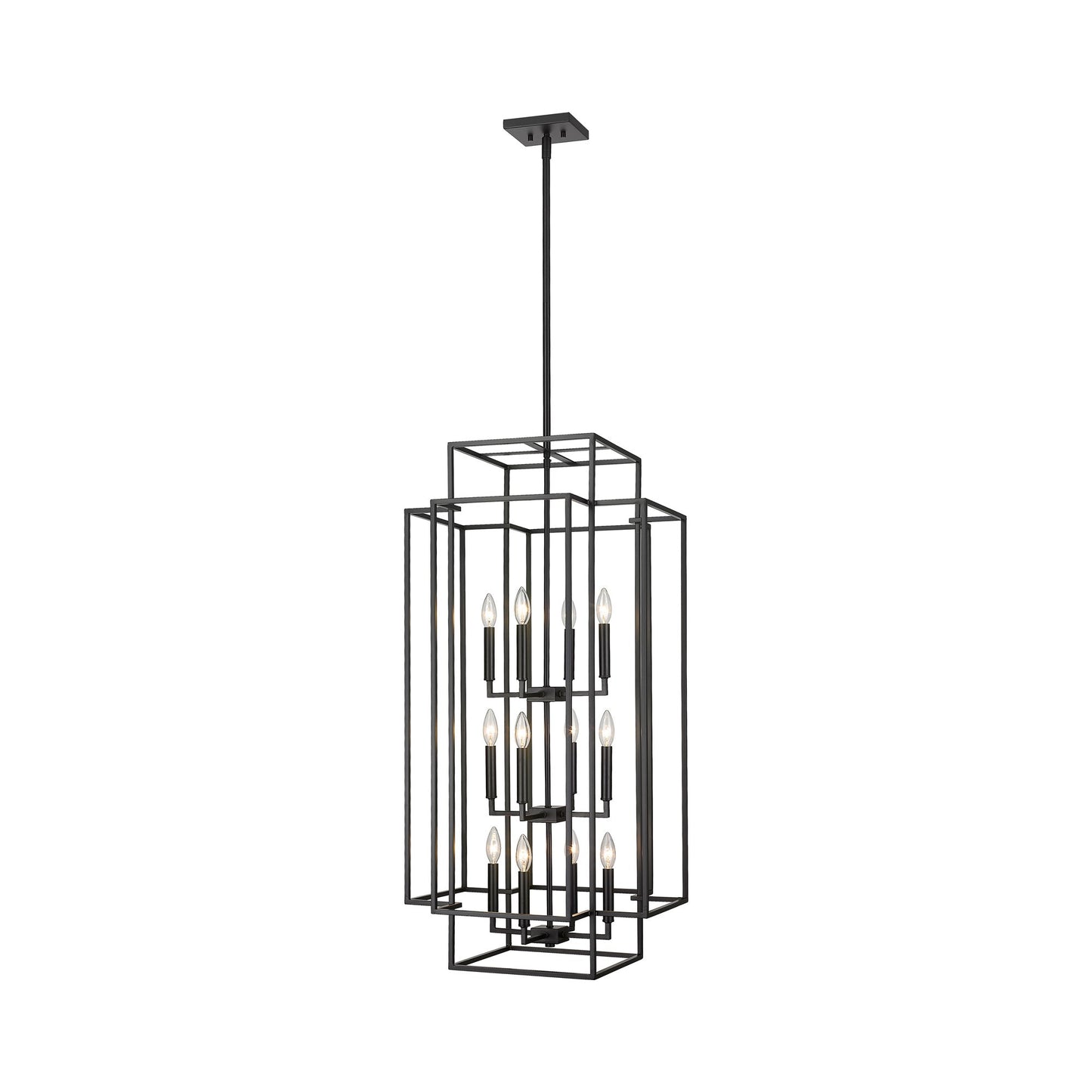 Titania Chandelier in Matte Black (12-Light/20-Inch).