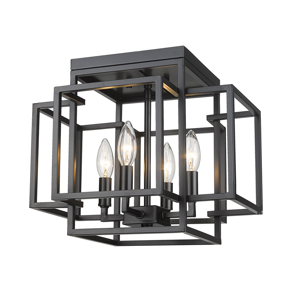 Titania Flush Mount Ceiling Light in Matte Black.