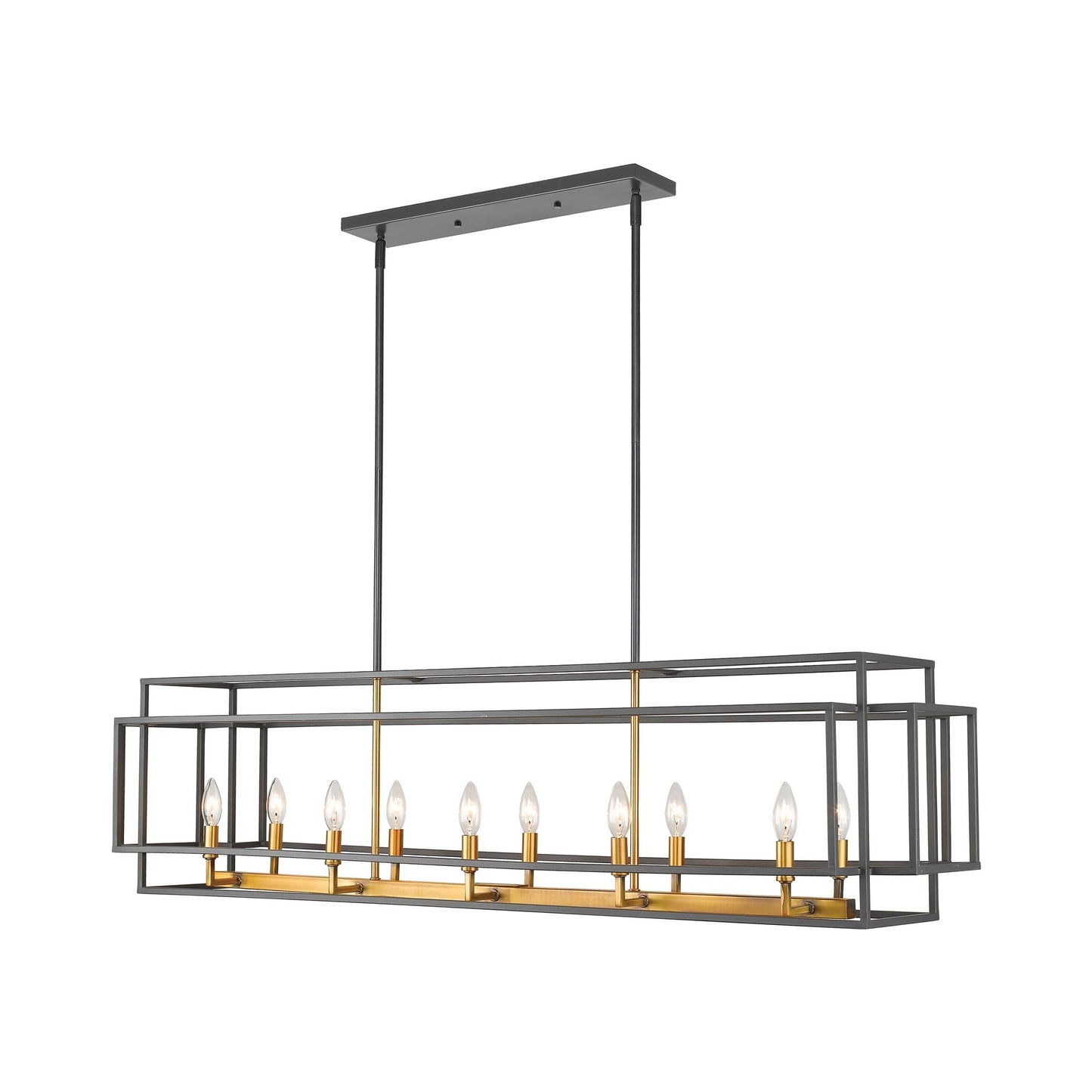 Titania Linear Chandelier in Bronze/Olde Brass (10-Light).