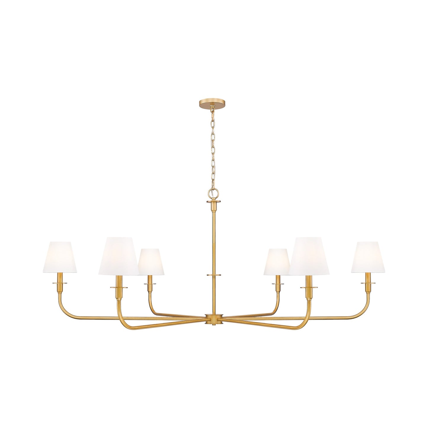 Tova Chandelier in Rubbed Brass (65.75-Inch).