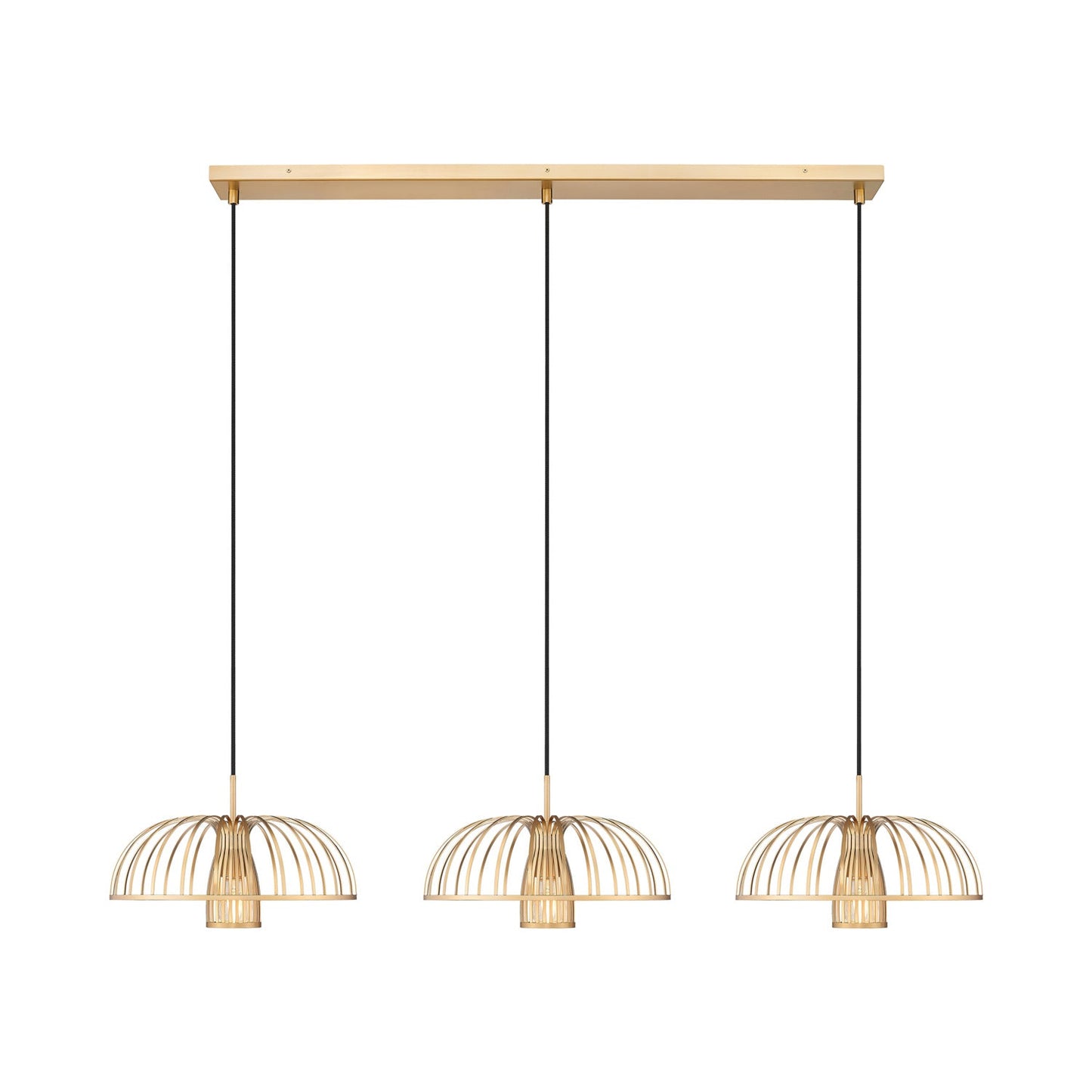 Valencia Linear Chandelier in Modern Gold.