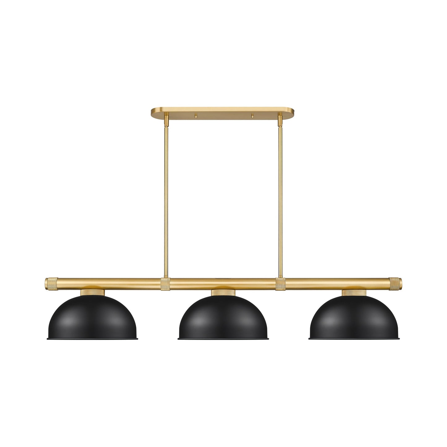 Vanguard Dome Steel Billiard Pendant Light in Rubbed Brass (Matte Black).