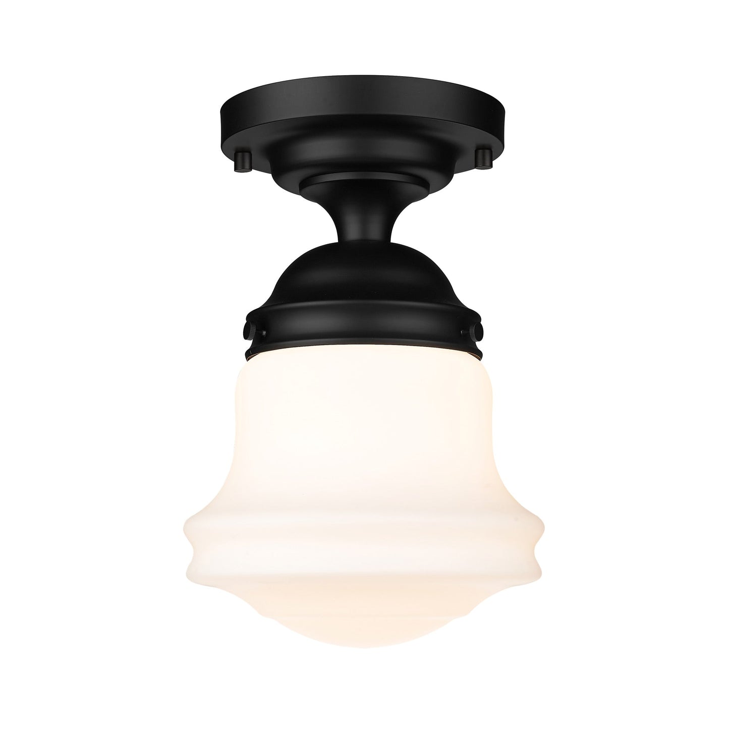 Vaughn Flush Mount Ceiling Light in Matte Black (10.4-Inch/Matte Opal).