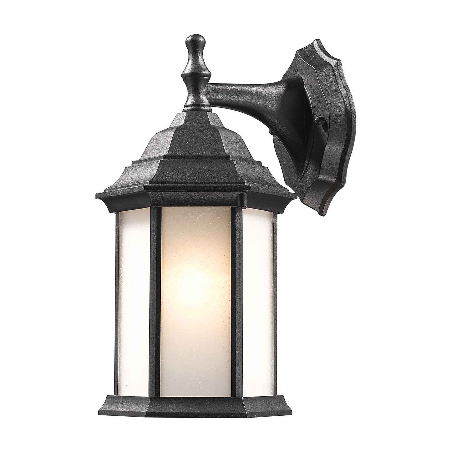 Waterdown Outdoor Lantern Wall Light in Black/White Seedy.