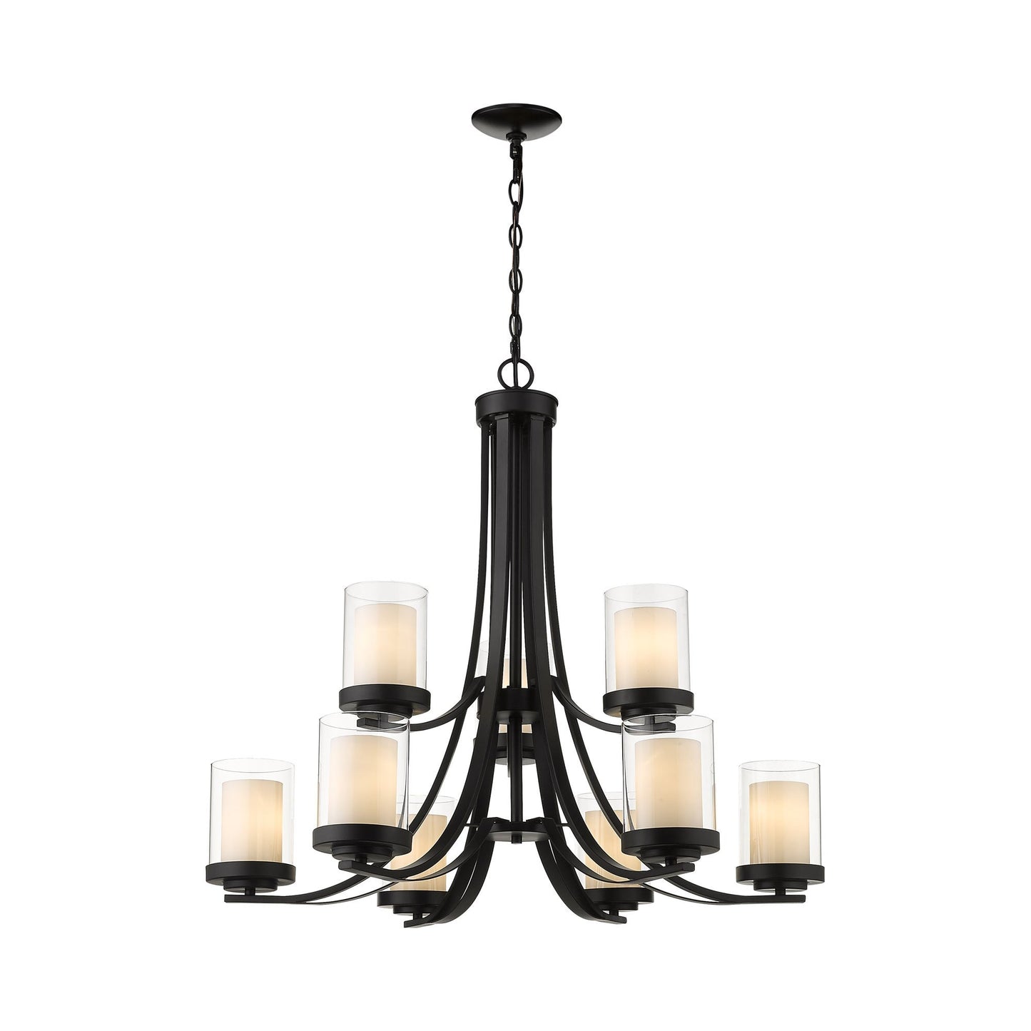 Willow Chandelier in Matte Black (9-Light).