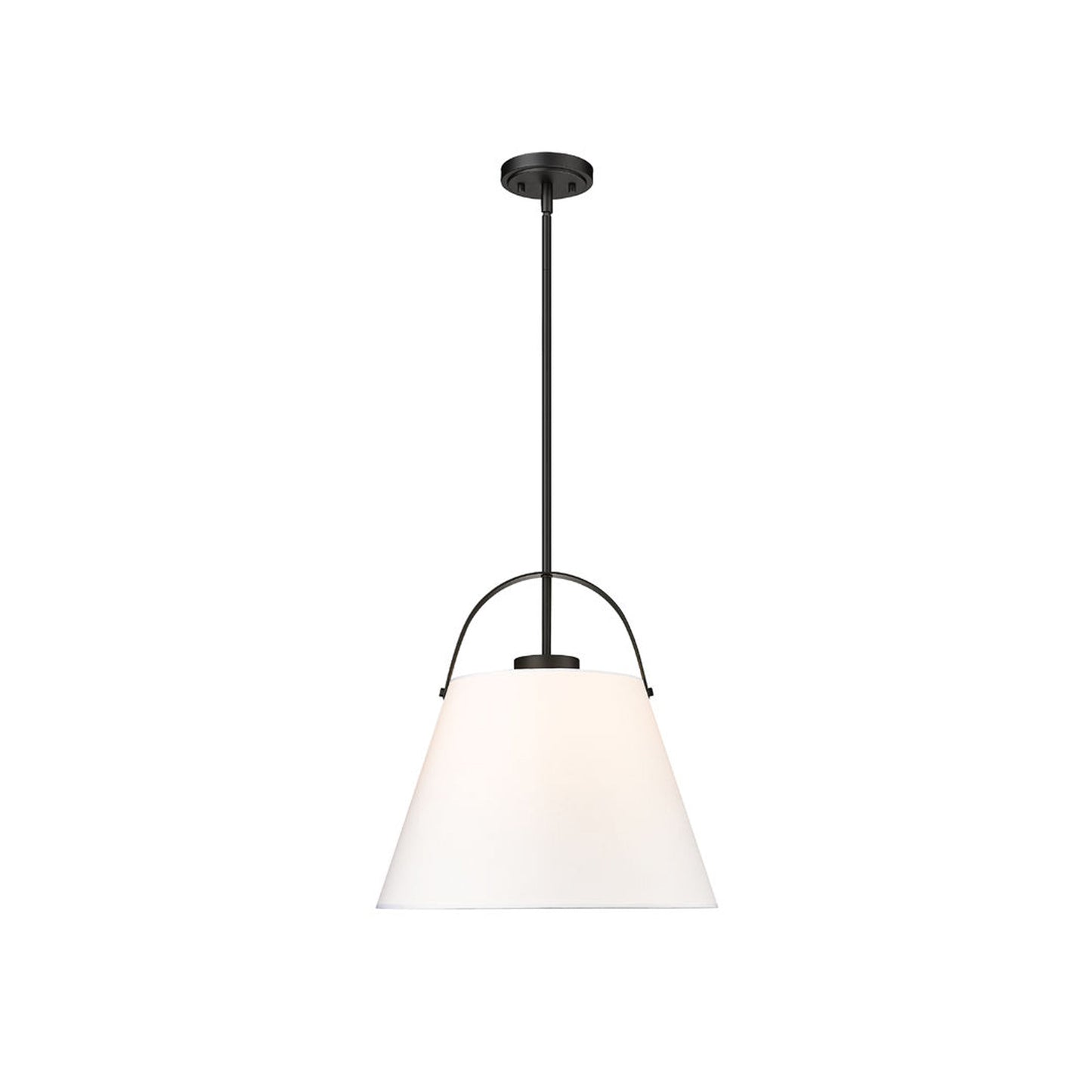 Z-Studio Pendant Light in Matte Black/Ivory (18-Inch).