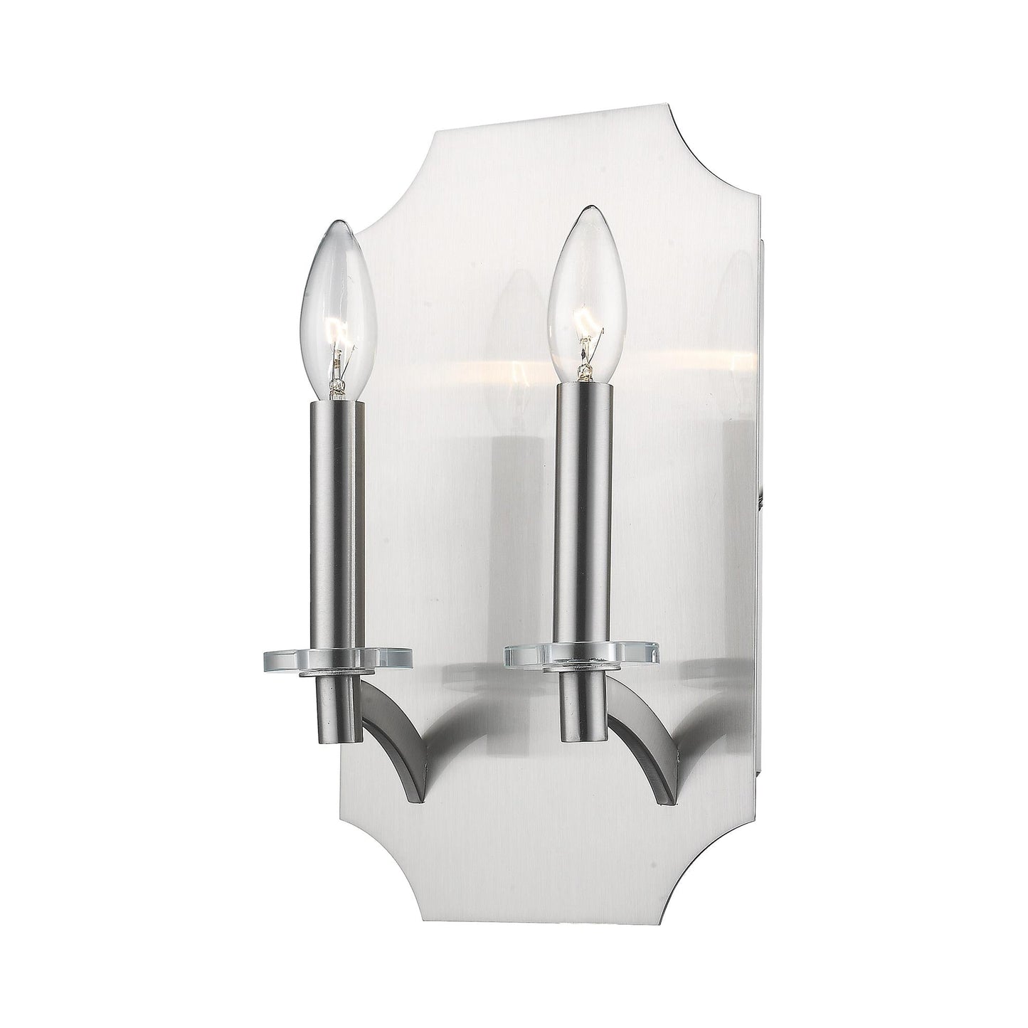 Zander Wall Light in Brushed Nickel.