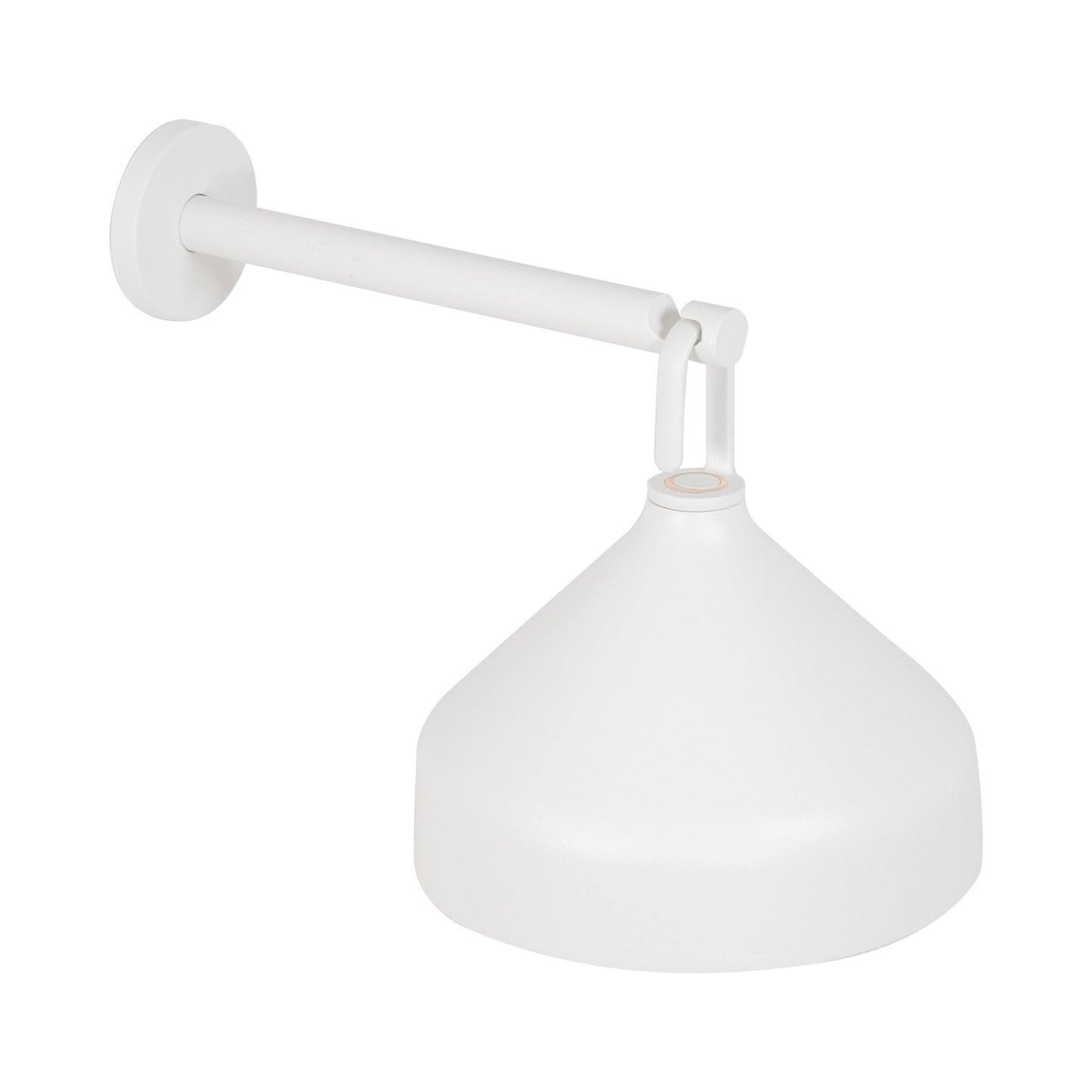 Amelie Outdoor Rechargeable LED Wall Light in White.