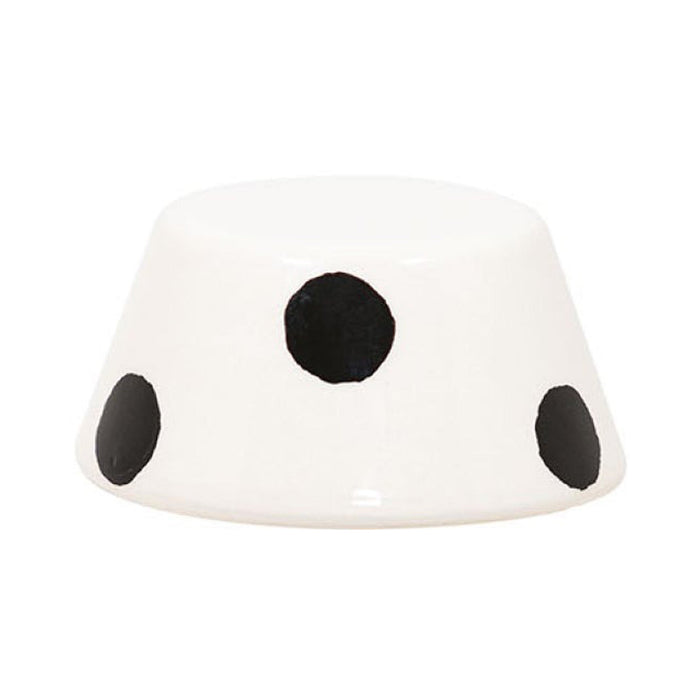 Mini Ceramic Lamp Shade For Swap Table Lamps in White with Black Dots.