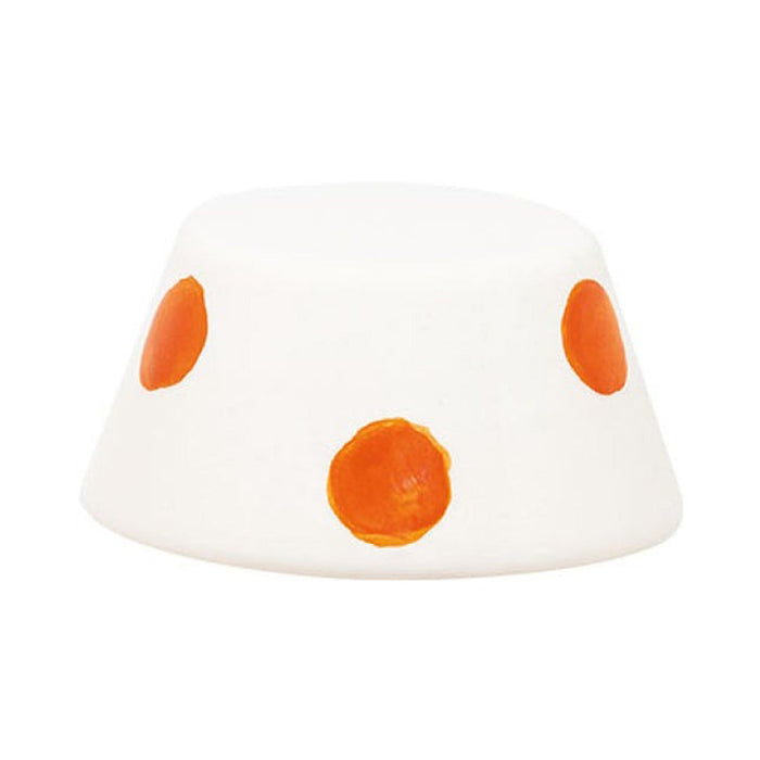 Mini Ceramic Lamp Shade For Swap Table Lamps in White with Orange Dots.
