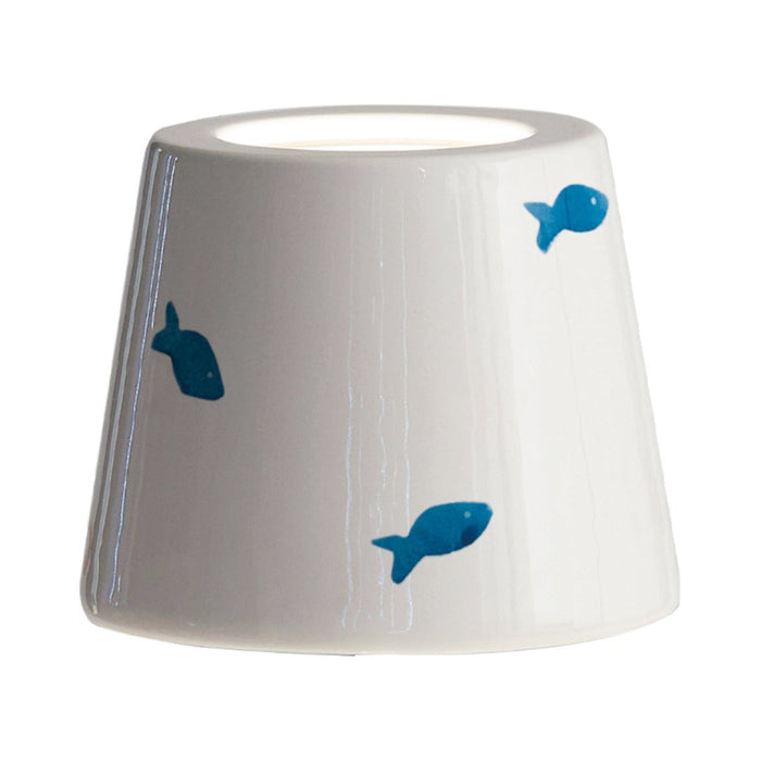 Poldina Ceramic Lamp Shade in Light Blue Fish.