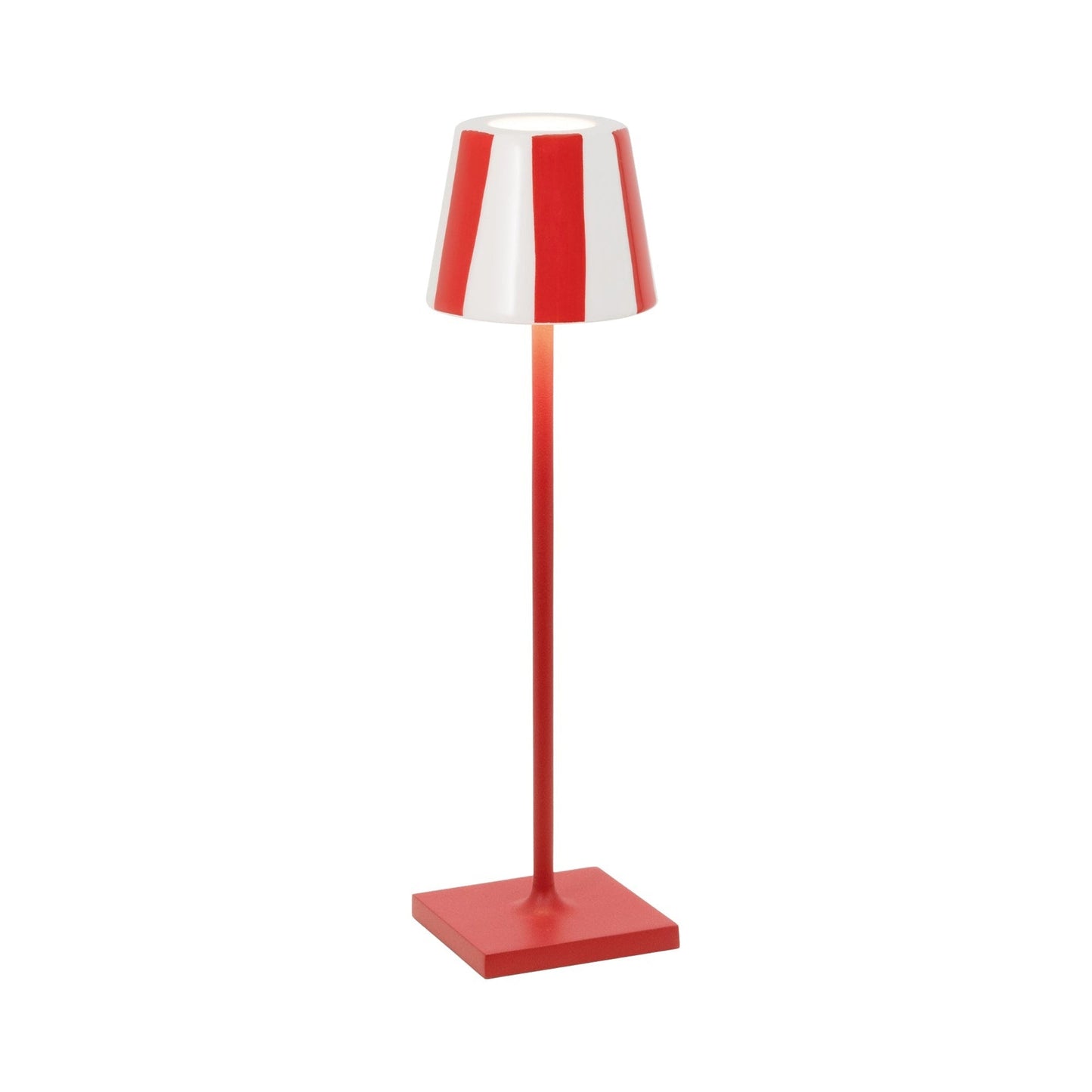 Poldina Pro Micro Lido Outdoor LED Rechargeable Table Lamp in Red/Red Stripes.
