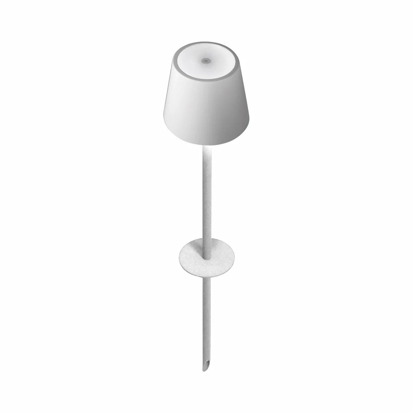 Poldina Pro Peg Outdoor Rechargeable LED Table Lamp in White.
