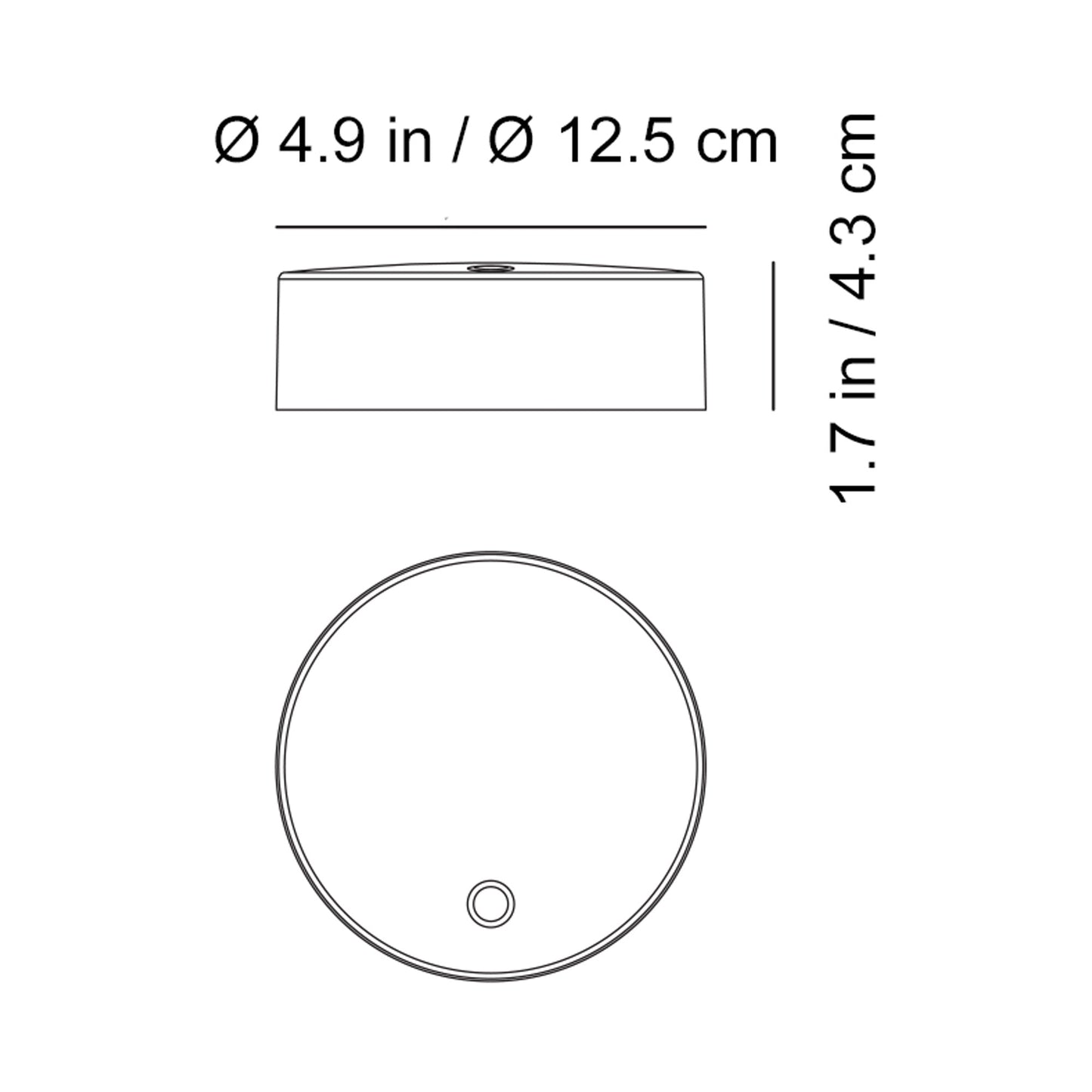 Super O Outdoor Rechargeable LED Light Module - line drawing.