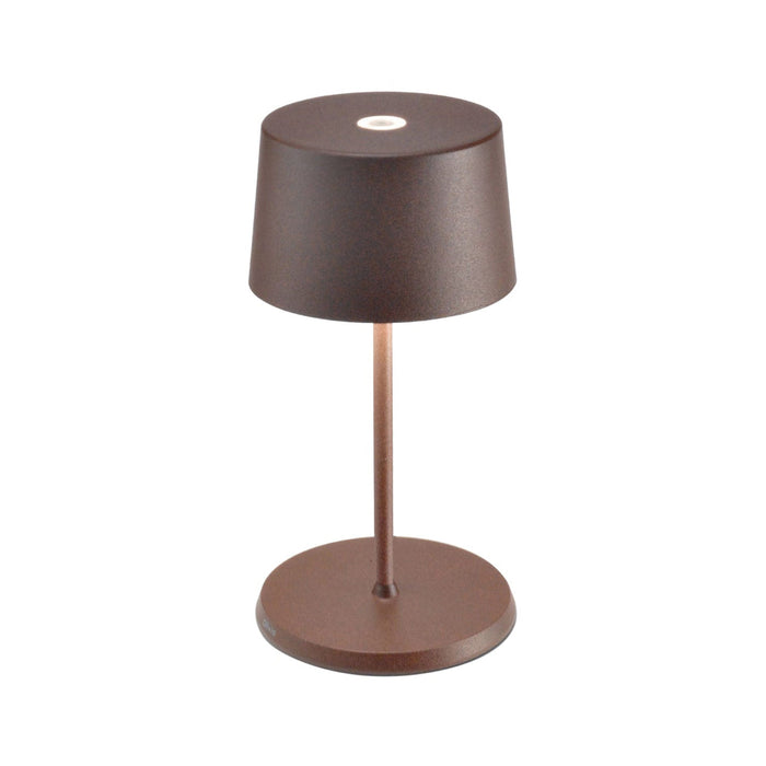 Olivia Mini LED Table Lamp in Rust.