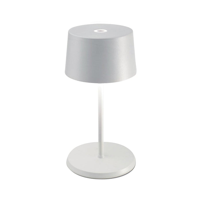 Olivia Mini LED Table Lamp in White.