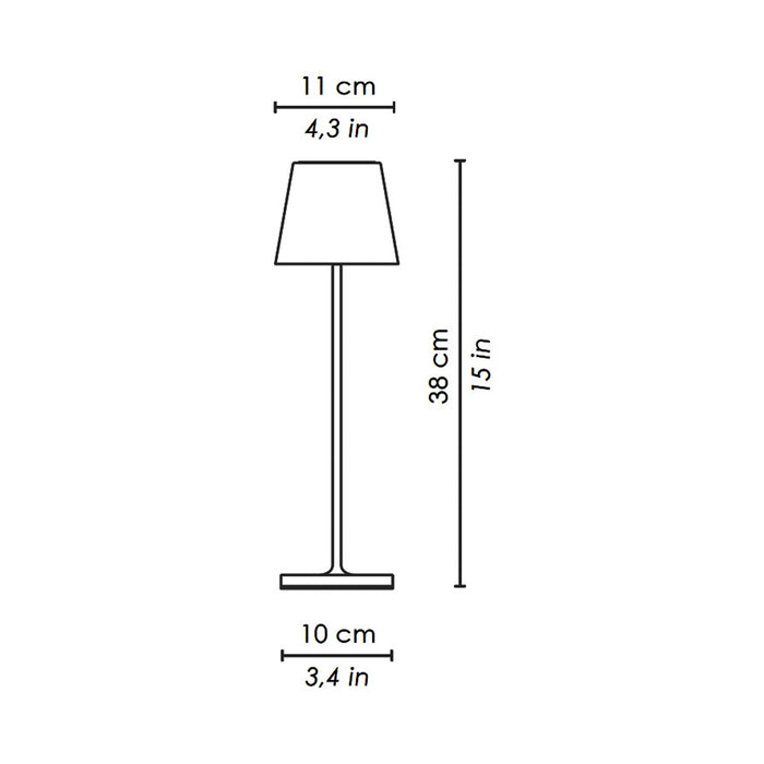 Poldina LED Table Lamp With USB - line drawing.