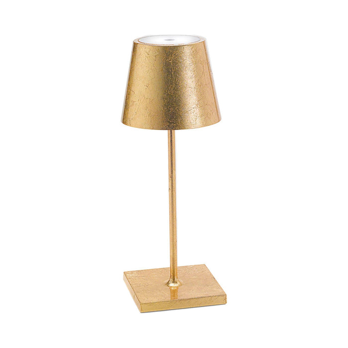 Poldina Pro Mini LED Table Lamp in Gold Leaf.