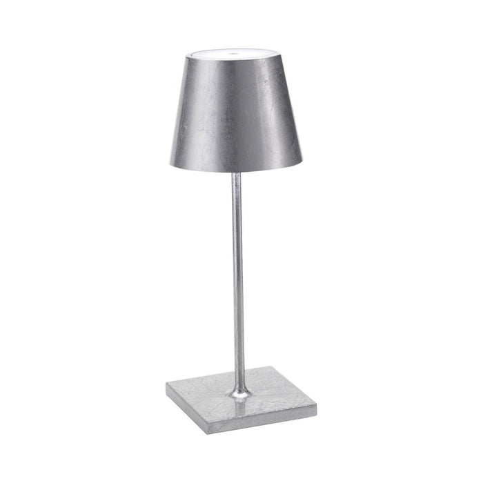 Poldina Pro Mini LED Table Lamp in Silver Leaf.