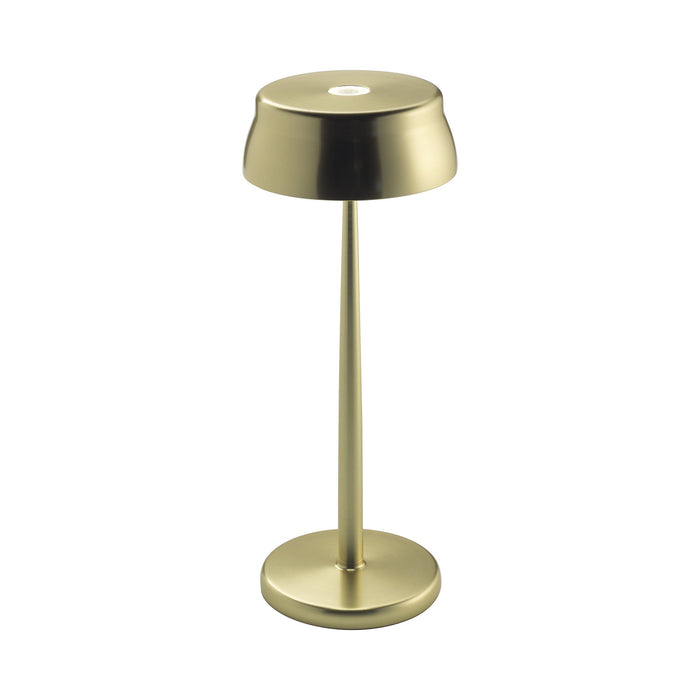 Sister LED Portable Table Lamp in Anodized Gold.