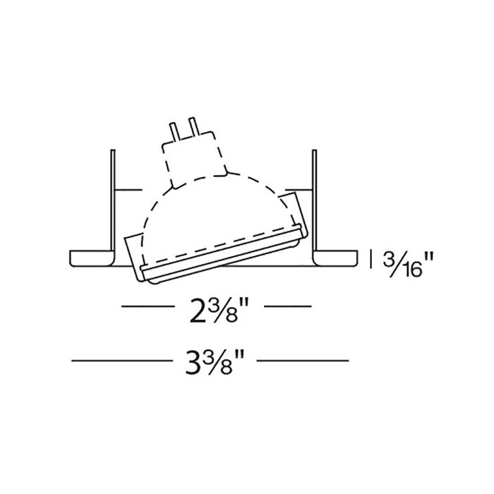 2.5 Inch Low Voltage Adjustable Recessed Trim - line drawing.