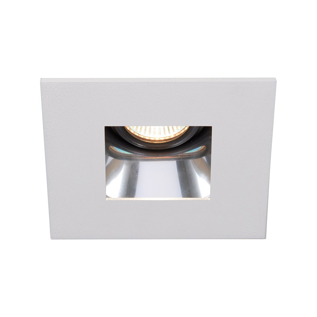 4 Inch Low Voltage Die-Cast Adjustable Specular LED Recessed Trim in Specular Clear/White (Halogen/Square).