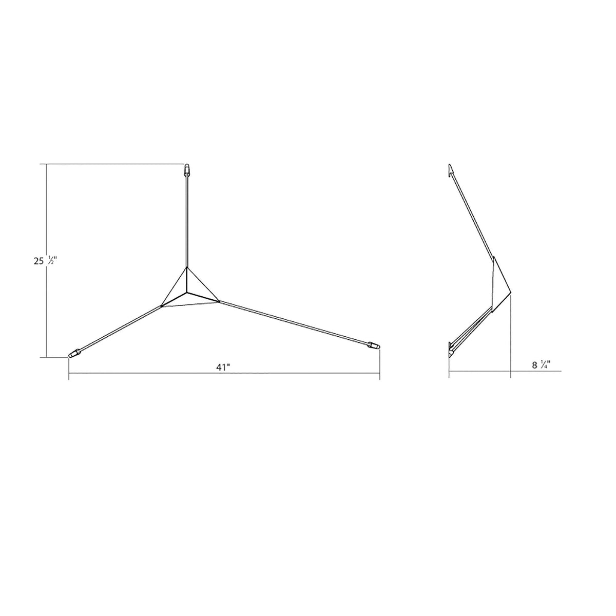 Abstract™ Cluster LED Ceiling/Wall Light - line drawing.