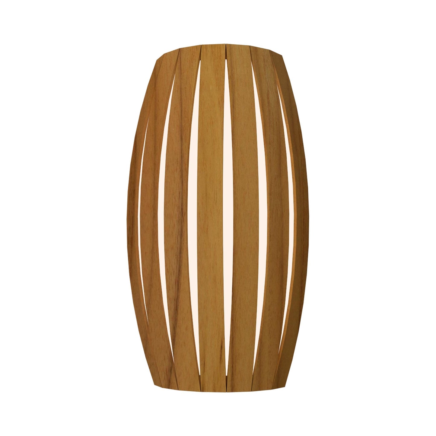 Barrel LED Wall Light in Teak.