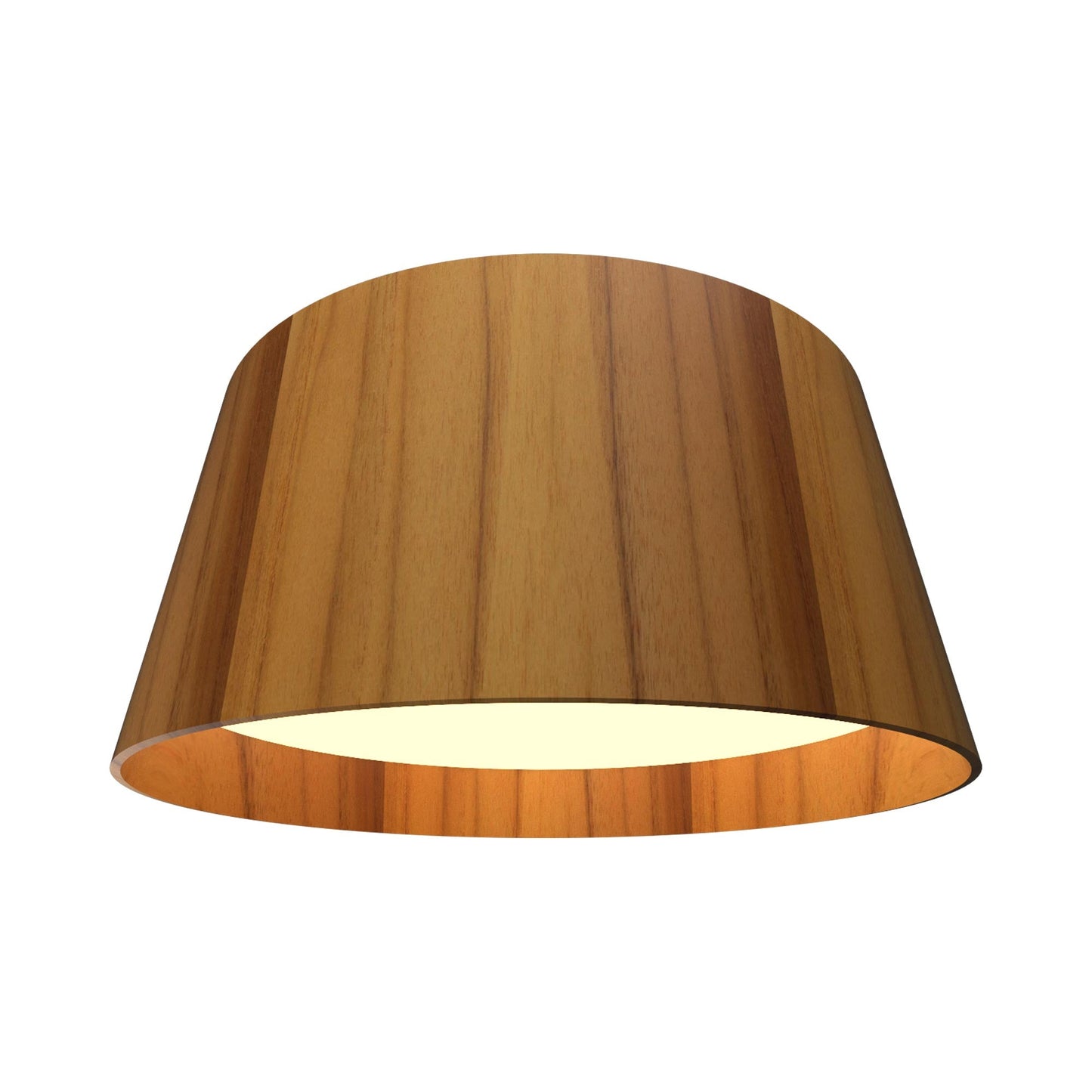 Conical LED Narrow Flush Mount Ceiling Light in Teak (Large).