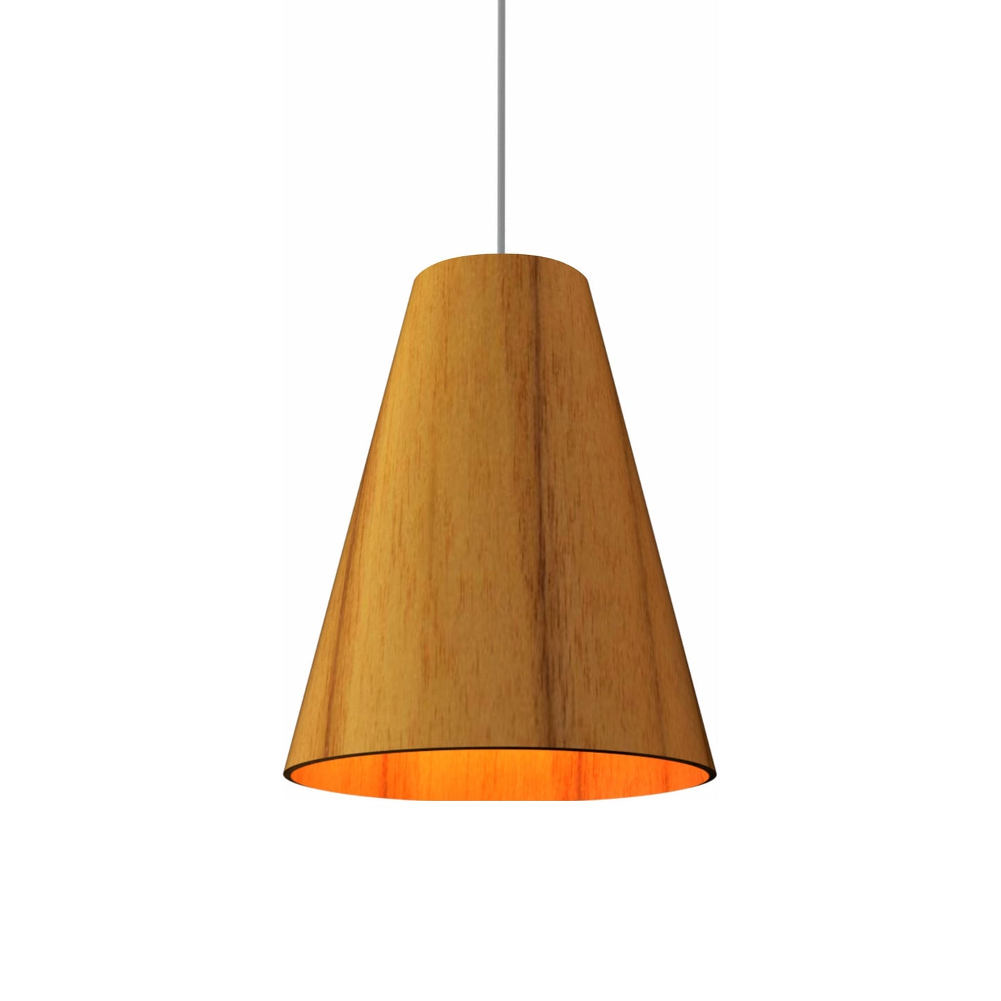 Conical Simple Pendant Light in Teak.