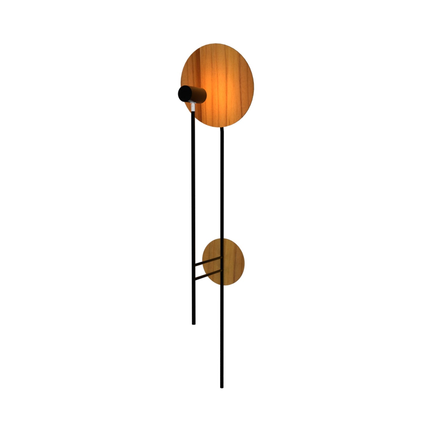 Dot Vertical Wall Light in Teak.