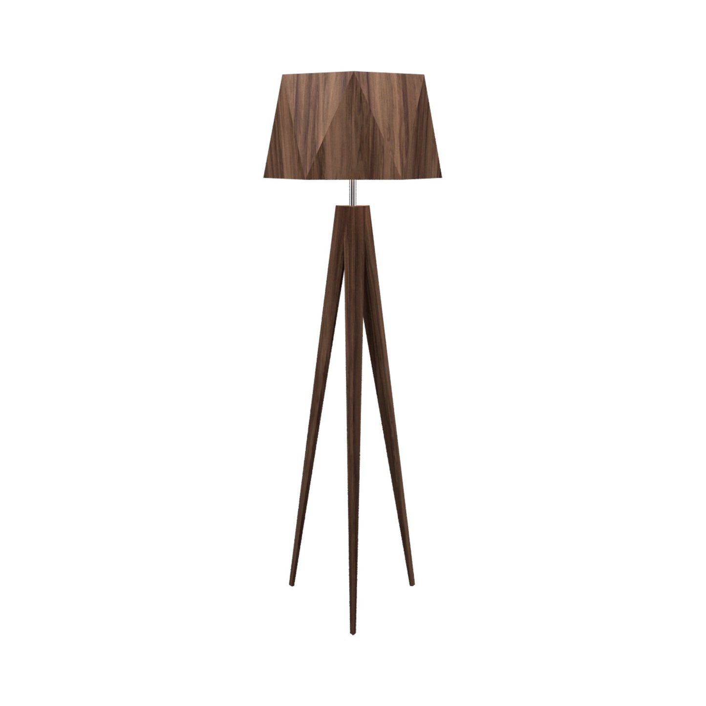 Faceted Floor Lamp in American Walnut.