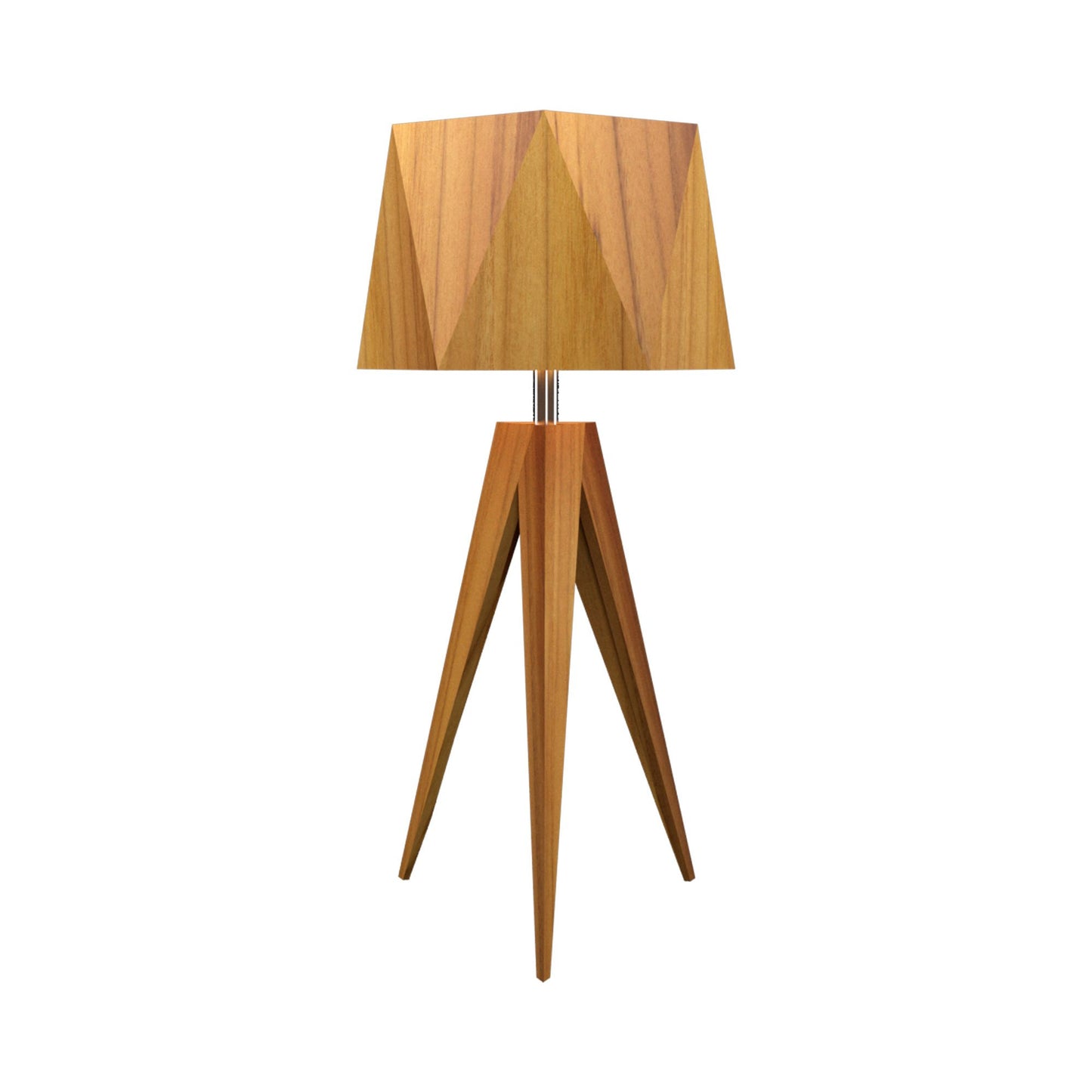 Facet Table Lamp in Teak.