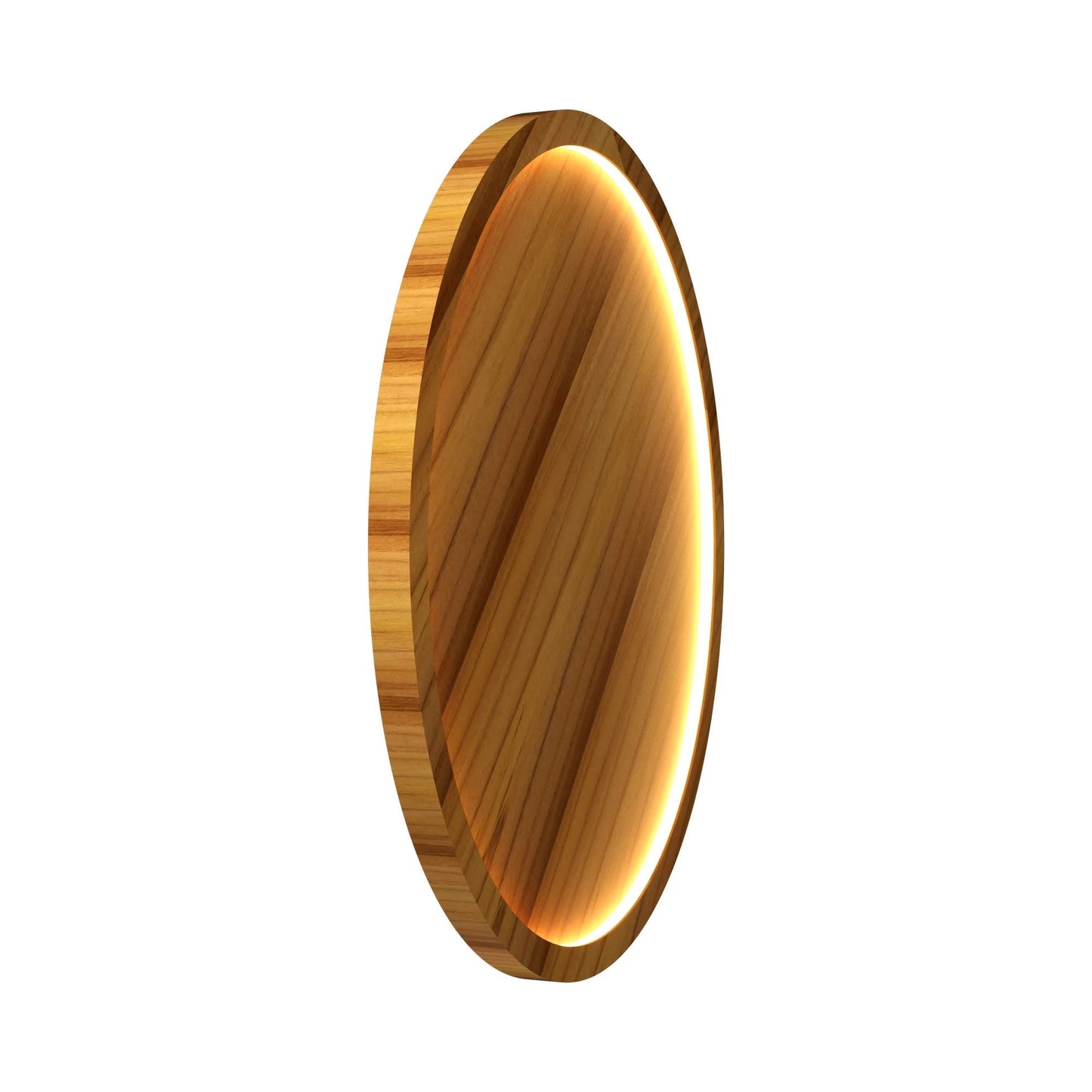 Naiá Round LED Wall Light in Teak (Large).