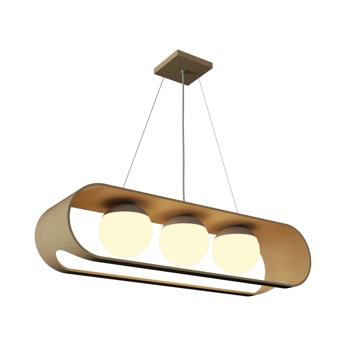 Sfera Linear Pendant Light in Maple.