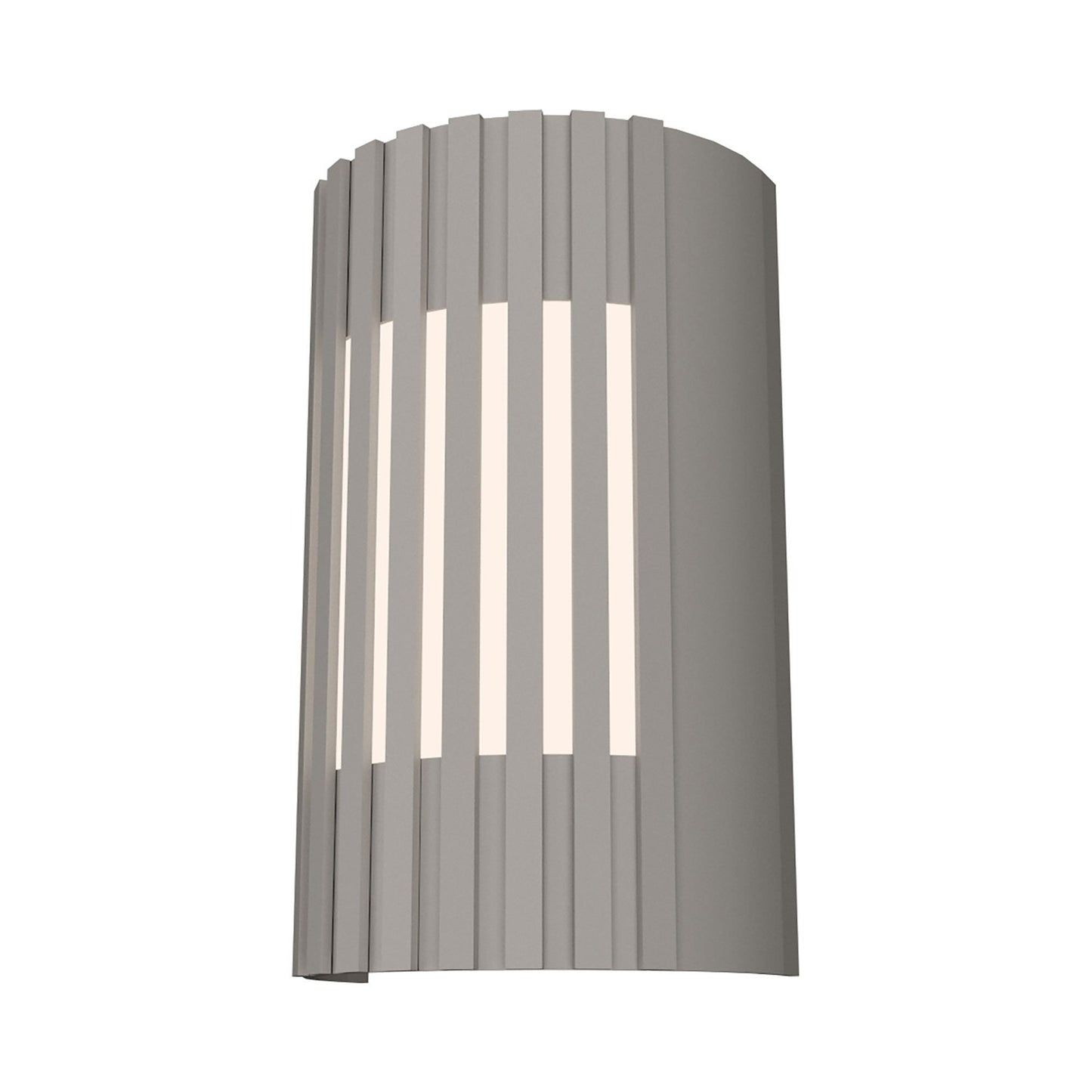 Slatted Curved Wall Light in Light Grey.