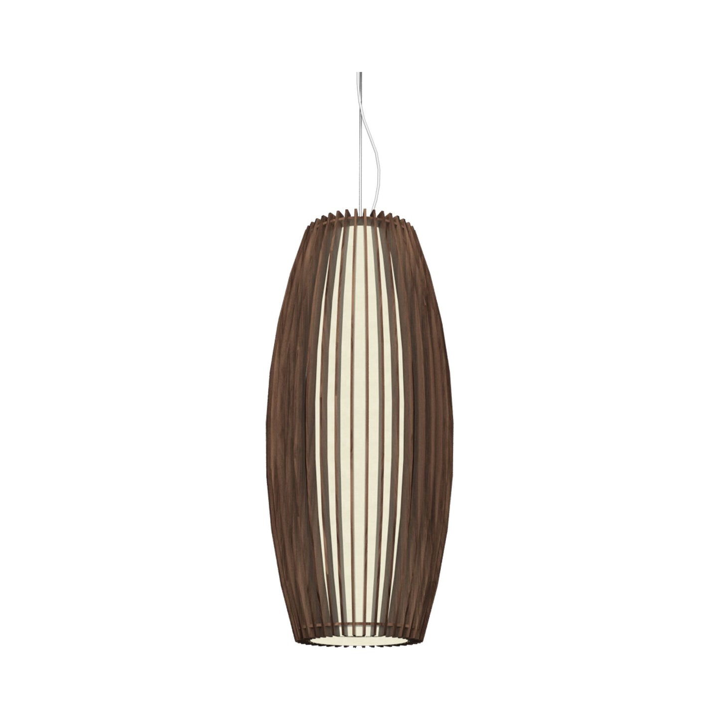 Stecche Di Legno Barrel Pendant Light in American Walnut.