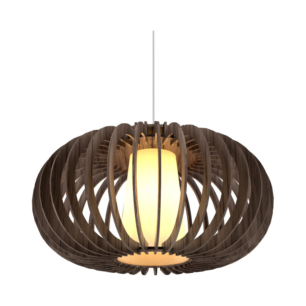 Stecche Di Legno Oval Pendant Light in American Walnut (Large).