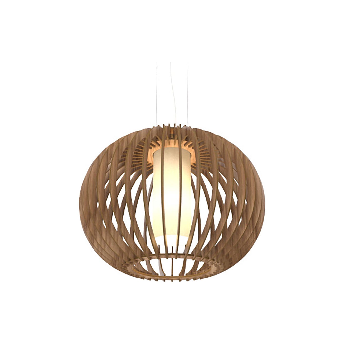 Stecche Di Legno Round Pendant Light in American Walnut (Small).