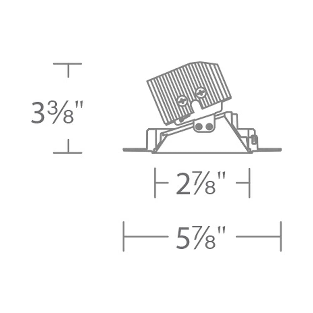 Aether 3.5 Inch Wall Wash Trimless Round LED Recessed Trim - line drawing.