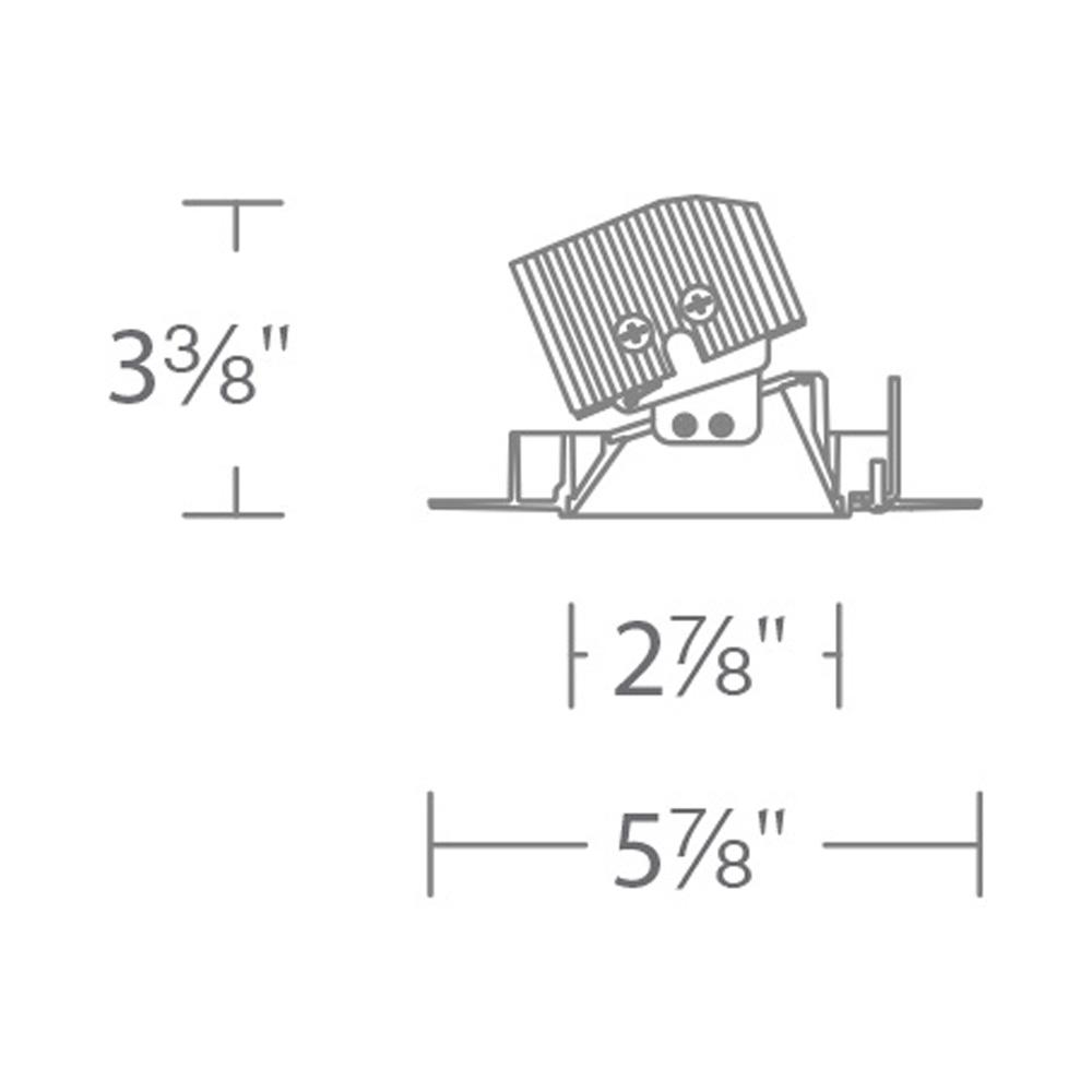 Aether 3.5 Inch Wall Wash Trimless Square LED Recessed Trim - line drawing.