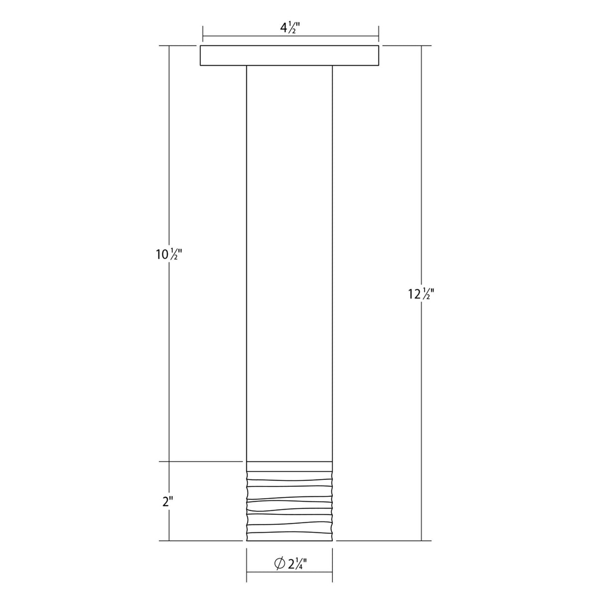 ALC™ LED Semi Flush Mount Ceiling Light - line drawing.