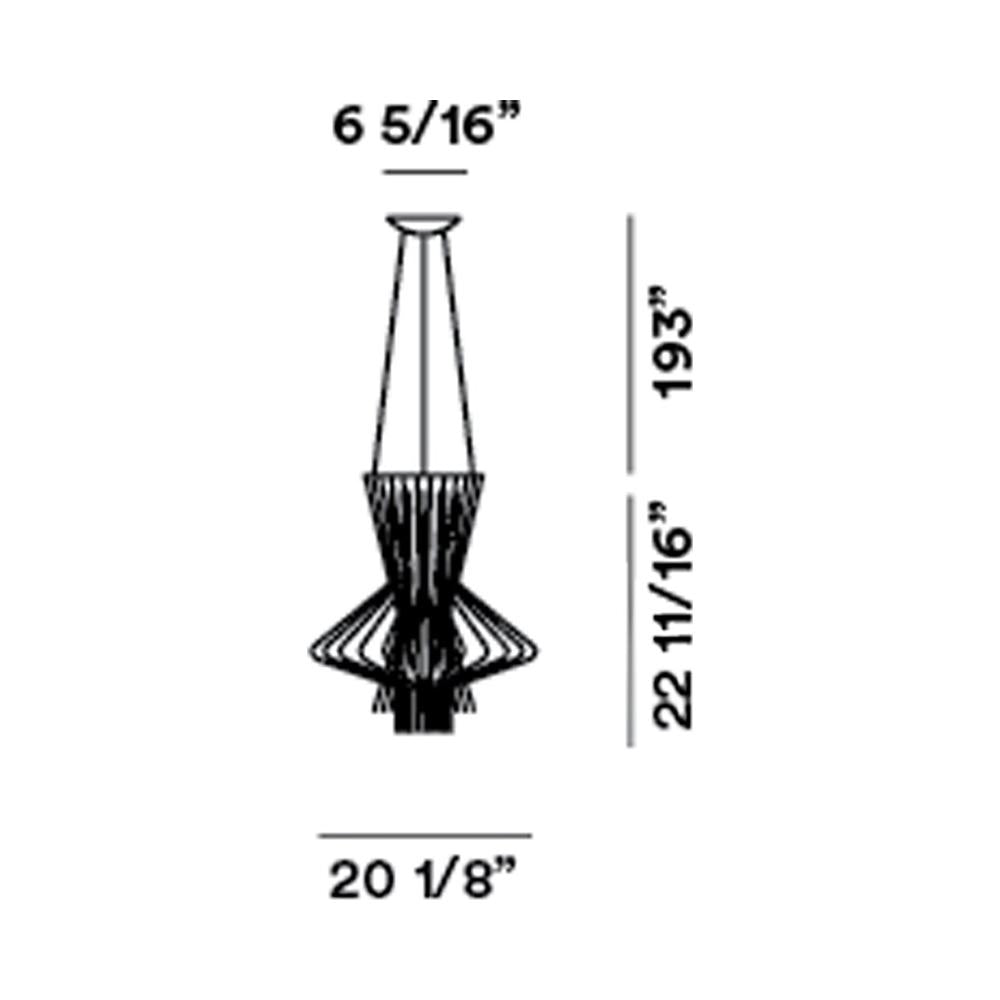 Allegretto Ritmico Suspension Light - line drawing.