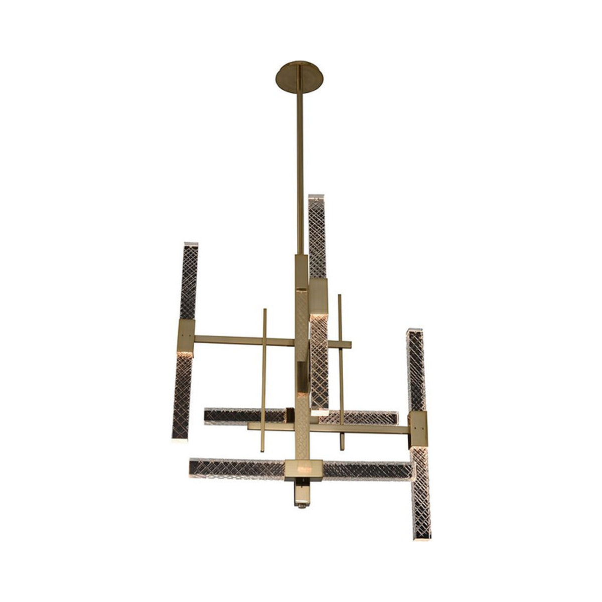 Apollo LED Chandelier in Brushed Champagne Gold.