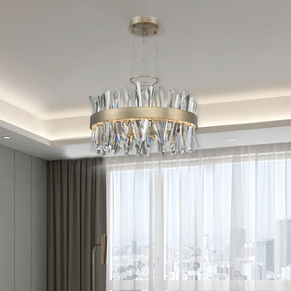 Glacier LED Round Pendant Light in Chrome.